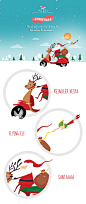 SANTA & THE REINDEER VESPA : Santa is coming to the town on his reindeer vespa