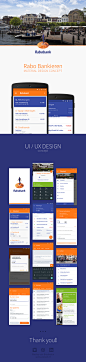 Rabobank - Rabobankieren Material design concept : Looking at the current state of the Rabobank app I was motivated to create a concept design that is using material design. I tried to use all exciting elements of the current app and what is used at there