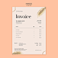 Free PSD luxury curly hair invoice template