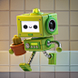 3D ILLUSTRATION  characterdesign robot 2D Character 3dcharacter 3dmodel garden colorful