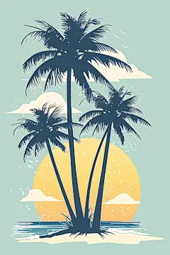 盛夏元素插画绘制