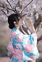 樱花树下的和服美少女清新唯美高清摄影艺术写真大图 - 搜优图片网