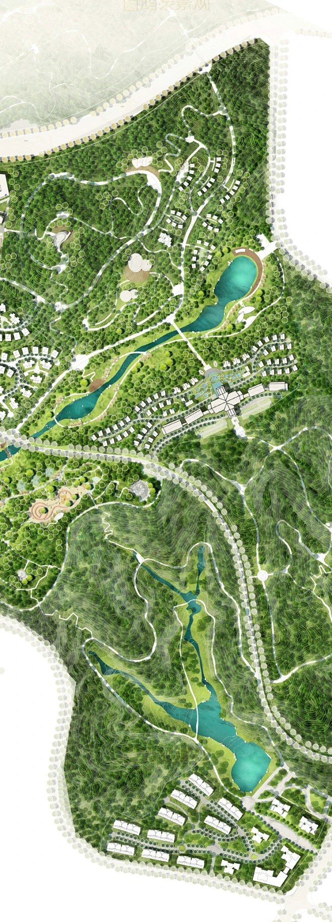 ps森系公园彩平规划景观彩平图PS素材新山体环湖公园彩平psd素材-花瓣网