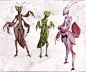 Bugs! Drew some mantis people and colored the wasp lady. line brushes from Grzegorz Rutkowski, water color brushes from Kyle Webster
