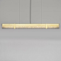 Level Crush LED Linear Pendant Light : The Level Crush LED Linear Pendant Light is built of solid brushed brass with a low voltage LED light-source that is diffused through crushed glass to create a glowing and shimmering light with ethereal qualities. Th