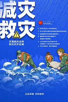 全国防灾减灾防震防汛抗洪救灾安全公益海报