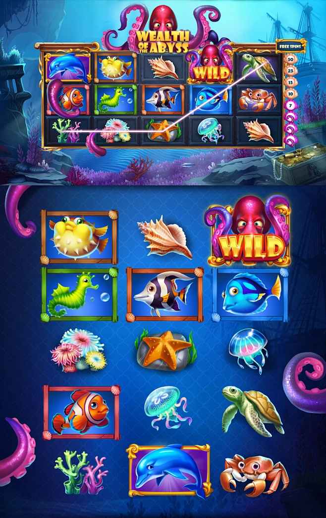 Slot Machine - Backgrounds and Icons for Fun Spin-花瓣网