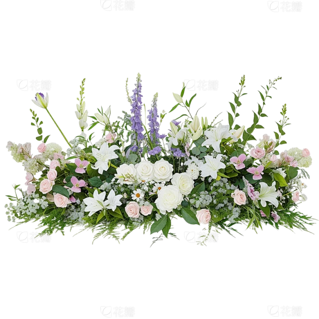 植物系列写实风成堆鲜花+草丛素材-花瓣网