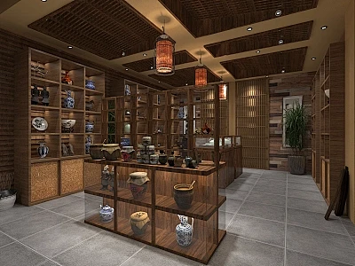 新中式古董店3D模型