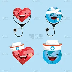 设快乐心和听诊器到健康日