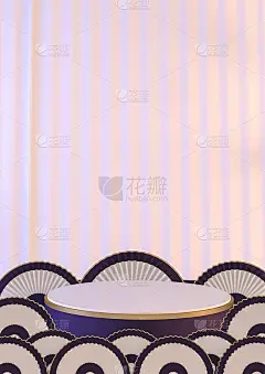 垂直模拟深紫色讲台日本最小几何。3d渲染