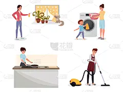 家庭,男人,家务,公寓,水,母亲,布置,使用,烹调