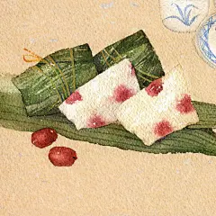 剥好两枚红枣棕，请品尝~-度薇年_度薇年,水彩,手绘,插画_涂鸦王国插画