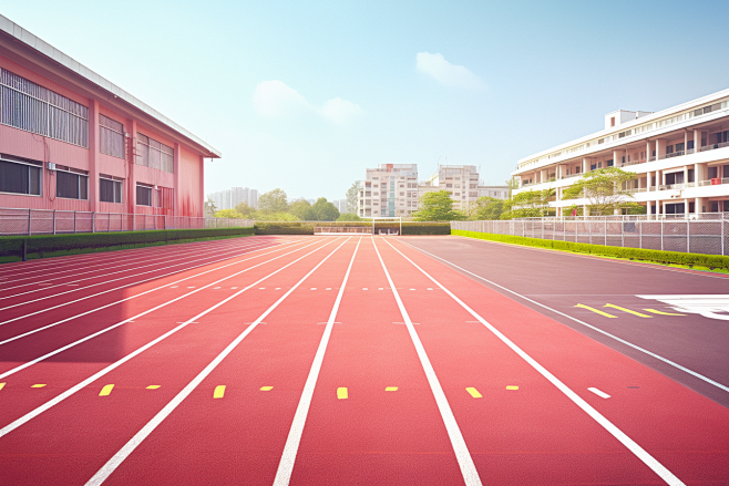 a running track in a...