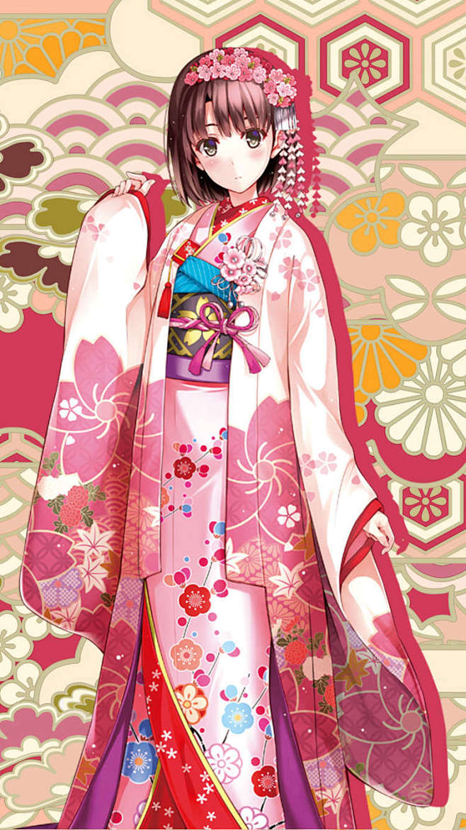 壁纸美艳的和服少女路人女主的养成方法自制美图壁纸萌系路人女主的