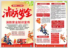 红色大气消防安全知识宣传单