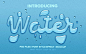 Realistic water drops font style text effect Premium Psd