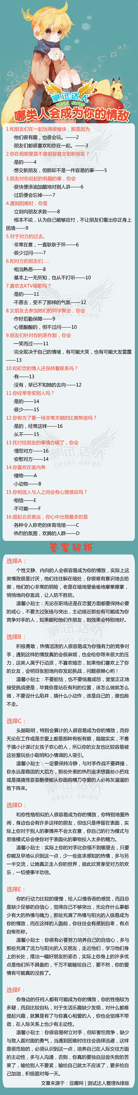 【哪类人会成为你的情敌】人生在世，都会遇...