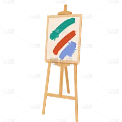 手绘-学习用品教育培训贴纸-画板