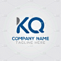 initial alphabet kq logo design template abstract