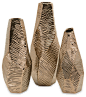 Metallic Bronze Geometric Vases - Set of 3 contemporary-vases