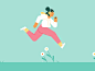 A run in the park run run cycle facebook illustrator character gif animation after effects 2d