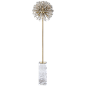 Soft Brass and White Marble with Clear Glass and Cream Pearls