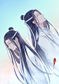 魔道祖师 
今天摸的鱼 大概是蓝二哥哥的少年版和成年版
放飞的红色水印感谢神仙写字的fafa劳斯 ​​​​