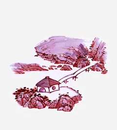 山水风景图案高清素材 亭子 卡通 图案 大山 手绘 棕色 长桥 风景 免抠png 设计图片 免费下载