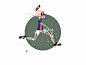 Skully Tries idiot soccer walk cycle skully character motion gif 2d animation