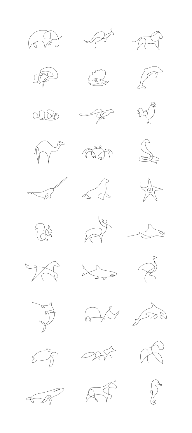 Differantly工作室的一笔画插画