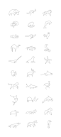 Wild Lines : Set of animal logos / icons made in one line.