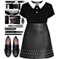 A fashion look from November 2015 featuring gothic tops, leather miniskirt and tassel shoes. Browse and shop related looks.