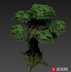 【新提醒】古代悬崖峭壁吊桥 河边的帆船 小木船模型 各种大树植物手绘模型-场景模型区 (cg009) 游美网