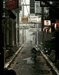 City District N-24 : Scene inspired by Bladerunner and Cyberpunk genre.