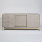 Studio A Alexander Media Cabinet - Flax/Gold