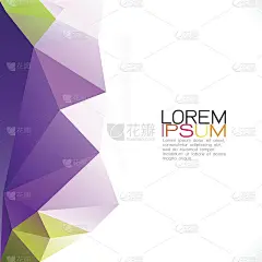 现代彩色几何模板旁边的部分和空白文本。现代背景商业或技术演示，应用程序封面，在线演示网站元素。