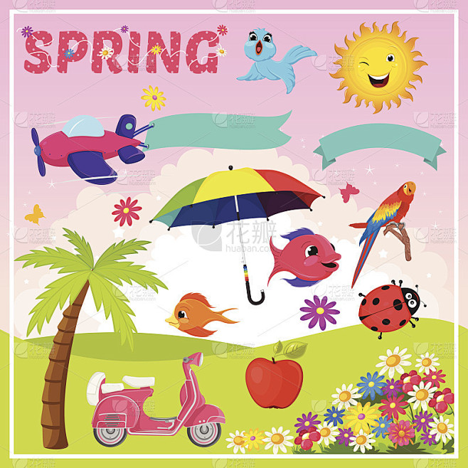 一套Spring元素和插图