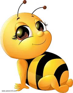 可爱卡通动物元素坐着的小蜜蜂拟人插画图片png免抠元素卡通手绘背景装饰免扣图片设计图案