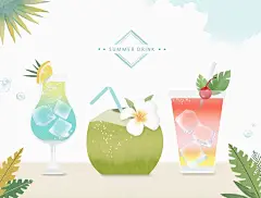 夏季夏天旅游旅行度假休闲游泳自然海报海边水岸插画PSD素材-淘宝网