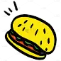 美食系列卡通汉堡插画贴纸
