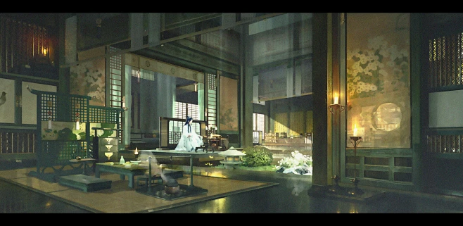 一些古装影视概念设计四, Song Xiang : 一些影视古装剧概念设计，最后放两张过程和思路 _场景素材（中式内景）_T2021923 ...