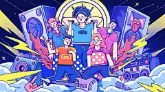 乐队活动插画主视觉-古田路9号-品牌创意/版权保护平台