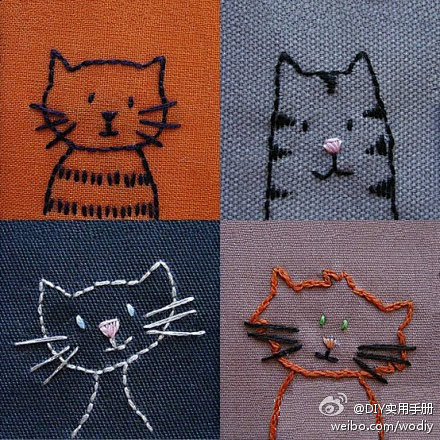 【刺绣】绣一只可爱的小猫咪吧。可以绣在衣...