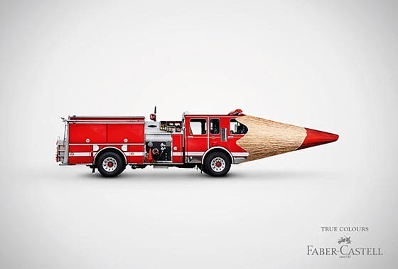 彩色铅笔的创意广告