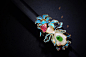 来自殊宫古典珠宝系列，花丝镶嵌仿点翠工艺。传承中国传统花丝镶嵌工艺。传统工艺与现代审美碰撞新型的美！ ​​​