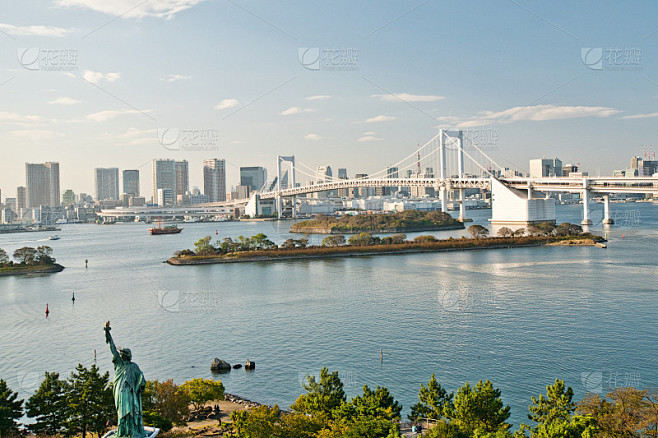 在东京台场享受田园诗般的风景
