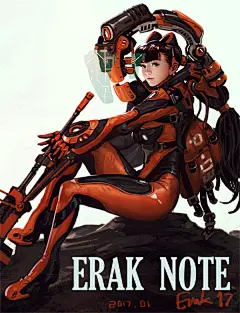 韩国人气画师Eraknote人物设定游戏CG画集铠甲设计插画美术参考