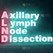 ALND -腋窝淋巴结清扫术的首字母缩写。霓虹闪耀的文本。三维渲染