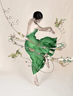 Atmosphere beauty : 【氛圍感美人】&quot;BRAND 2015/5月號這次與 BRAND名牌誌 合作的專案，我覺得女人的魅力就像花粉一樣，會隨風向四處蔓延，所以我以花來作為這次繪製的主軸，再用動物的形象去呈現出女人不同的風貌。